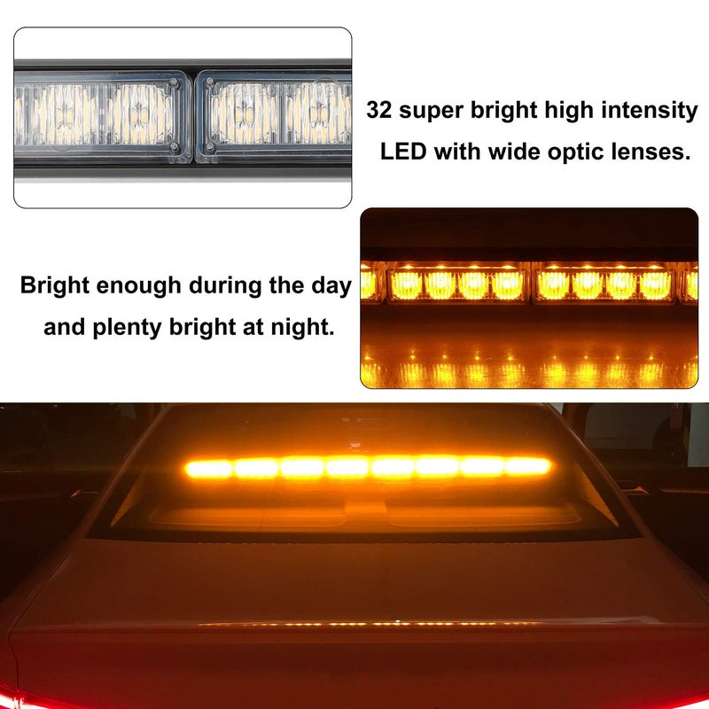 ASPL 36" 32LED Traffic Advisor Light Bar Warning Emergency Strobe Light Bar Directional Flashing Emergency Caution Lighting Led Safety Lights with 16 ft Straight Cord (Amber) - Image 3